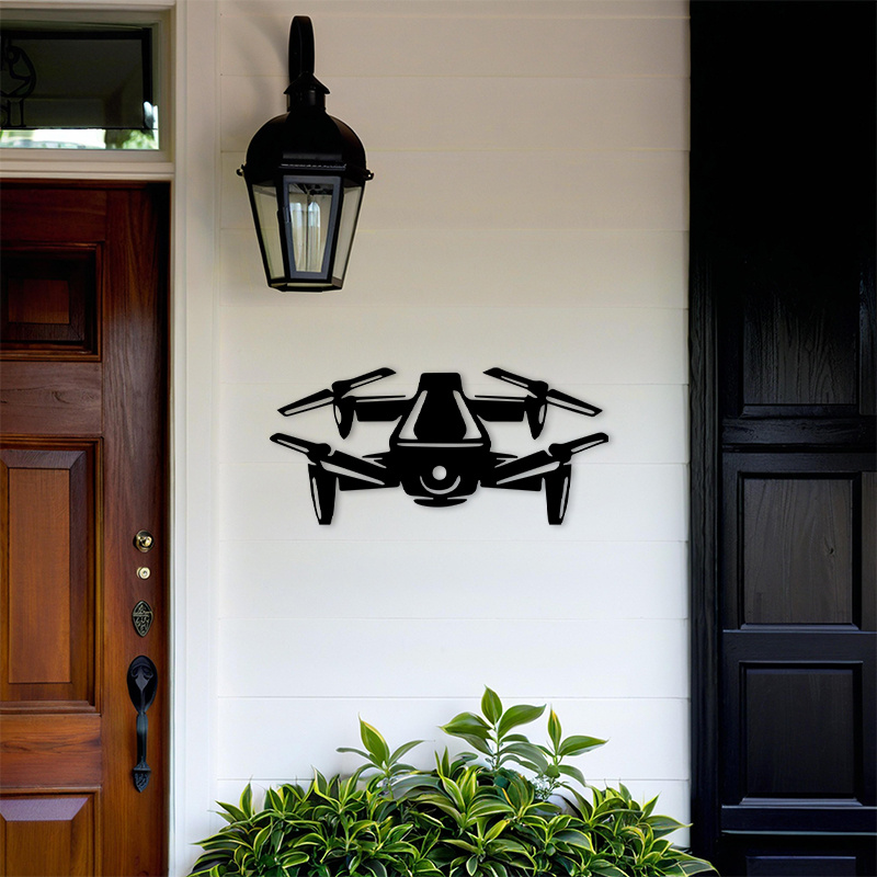 Seni Dinding Logam Siluet Dron - Office And Tech ulasan dan harga